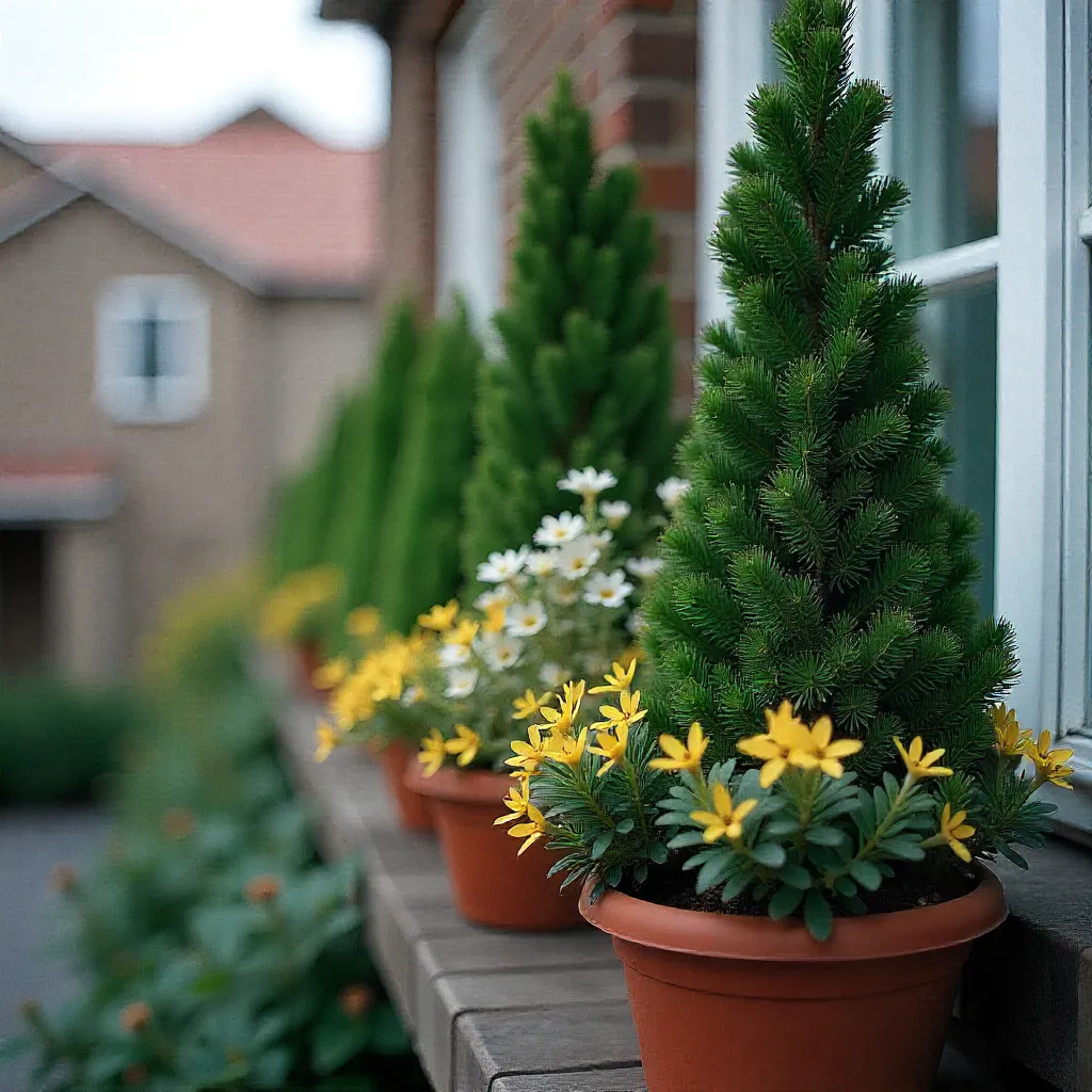 Cold-resistant plants in containers